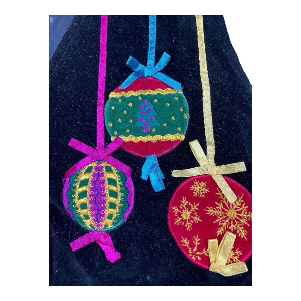 VTG Christmas Sweater Vest Womens Size MED Ornaments Signature Northern Isles - Picture 2 of 7